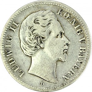 2 Mark Kaiserreich Ludwig II Koenig von Bayern 10g Silber - (1876, 1877, 1880, 1883)