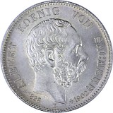 2 Mark Kaiserreich Albert Koenig von Sachsen 10g Silber (1891 - 1913)