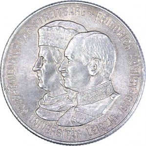 2 Mark Kaiserreich Friedrich August III König von Sachsen 10g Silber (1905 - 1914)