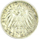 2 Mark Kaiserreich Freie Hansestadt Hamburg 10g Silber (1892 - 1914)