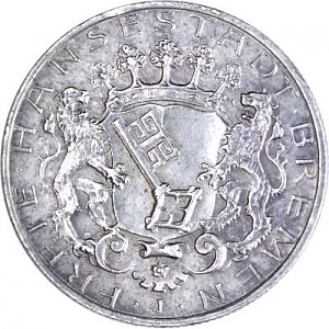 2 Mark Kaiserreich Freie Hansestadt Bremen 10g Silber - 1904 2 Mark Kaiserreich Freie Hansestadt Bremen 10g Silber - 1904