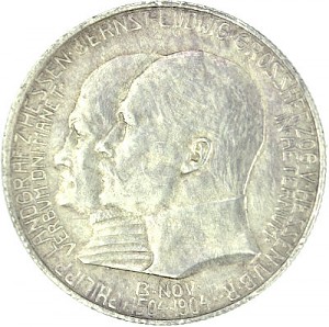 2 Mark Kaiserreich Landgraf Philipp zu Hessen 10g Silber - 1904 2 Mark Kaiserreich Landgraf Philipp zu Hessen 10g Silber - 1904