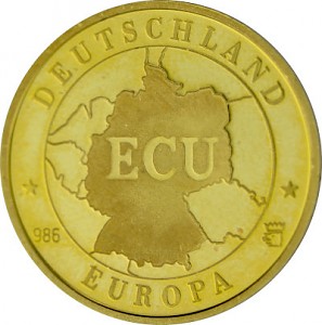 Medaille ECU Deutschland Europa 3,49g Gold 1992 B-Ware Medaille ECU Deutschland Europa 3,49g Gold 1992 B-Ware