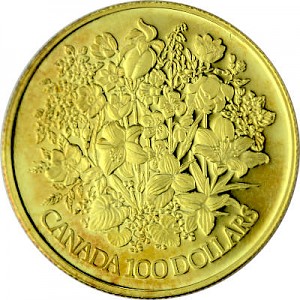 100 Dollar Kanada Silber Jubiläum Queen Elizabeth 1/2oz Gold 1977 - B-Ware