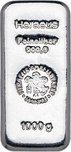 Silberbarren 1kg Silber (regelbesteuert)